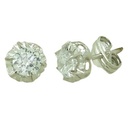 PENDIENTES SOLISTA PEQUEÑA.6MM.PRESION.ORO BLANCO.