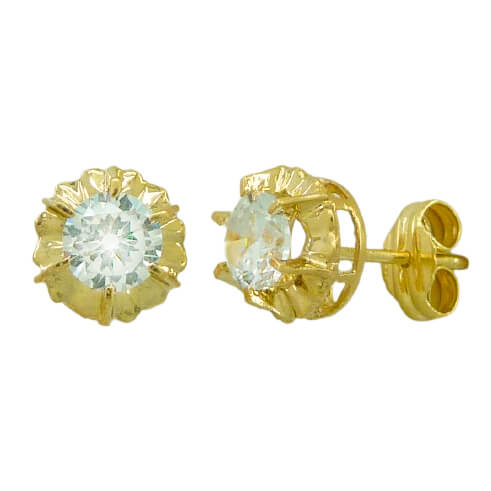 6MM STUD EARRINGS WITH CZ.