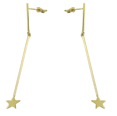 57MM STARS DANGLING EARRINGS.