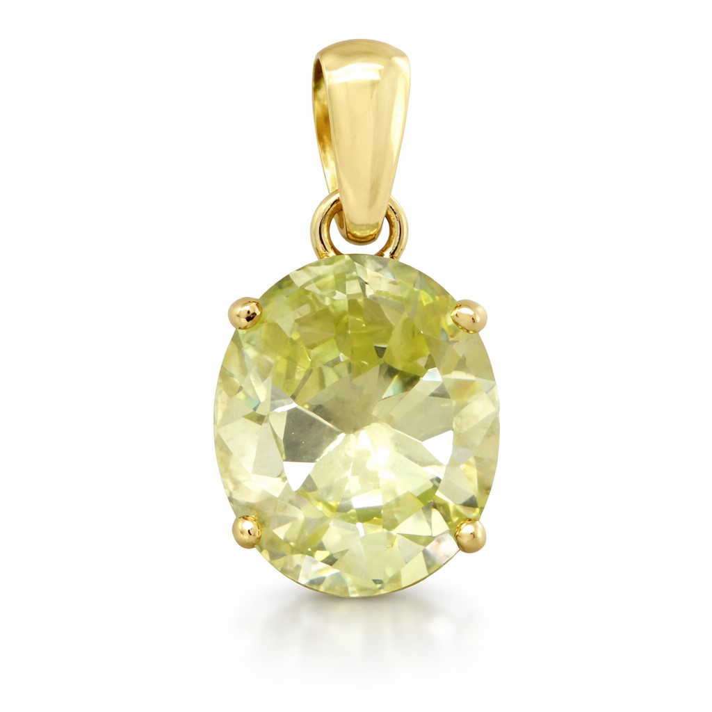 10x8MM CITRINE COLOR CZ PENDANT.