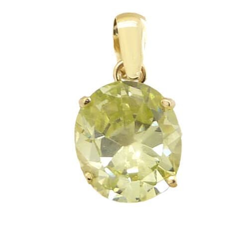 10x8MM CITRINE COLOR CZ PENDANT.