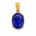 COLGANTE CIRCONITA OVAL 10x8MM COLOR ZAFIRO.