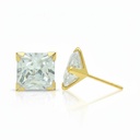 5x5MM CARRE CZ STUD EARRINGS.PUSH BACK.