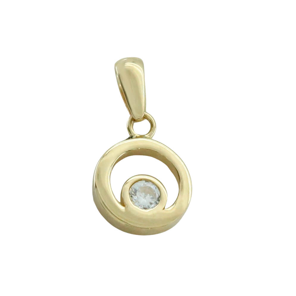8MM ROUND PENDANT WITH CZ.