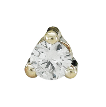 5MM CZ TRIANGLE PENDANT.WHITE GOLD.