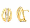14x10MM OMEGA BACK EARRINGS WITH CZ.