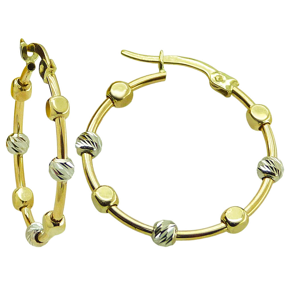 PENDIENTES AROS CON BOLAS 30MM