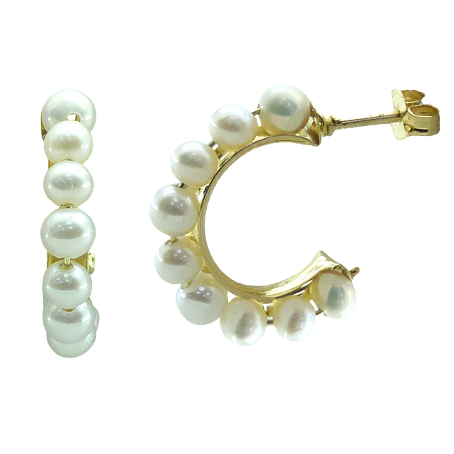 PENDIENTES ARO 18MM PERLA 3/3.5MM.PRESION