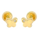 6MM BUTTERFLY STUD EARRINGS.SCREW BACK.