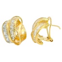 15x12MM OMEGA BACK EARRINGS WITH CZ.