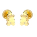 18x9MM TRI COLOR GOLD EARRINGS.OMEGA BACK.