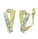 TWO ONE LEVERBACK EARRINGS WITH CZ.