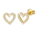 6.5MM HEART STUD EARRINGS .BUTTERFLY CLASP