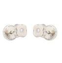 PENDIENTES CUATREBOL ORO BLANCO 4MM.BRILLANTES DE 1,10MM.