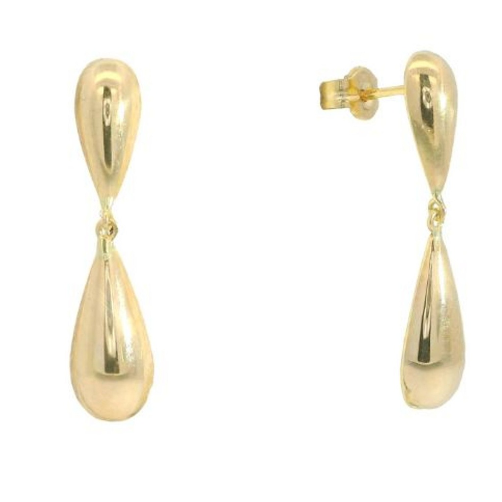 PENDIENTES DOBLE GOTA CON ESPALDA 25MM OA