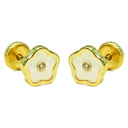 6'5MM MOTHER OF PEARL STUD EARRINGS.SCREW BACK.