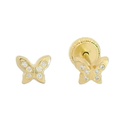 PENDIENTES MARIPOSA CON CIRCONITAS .TORNILLO.