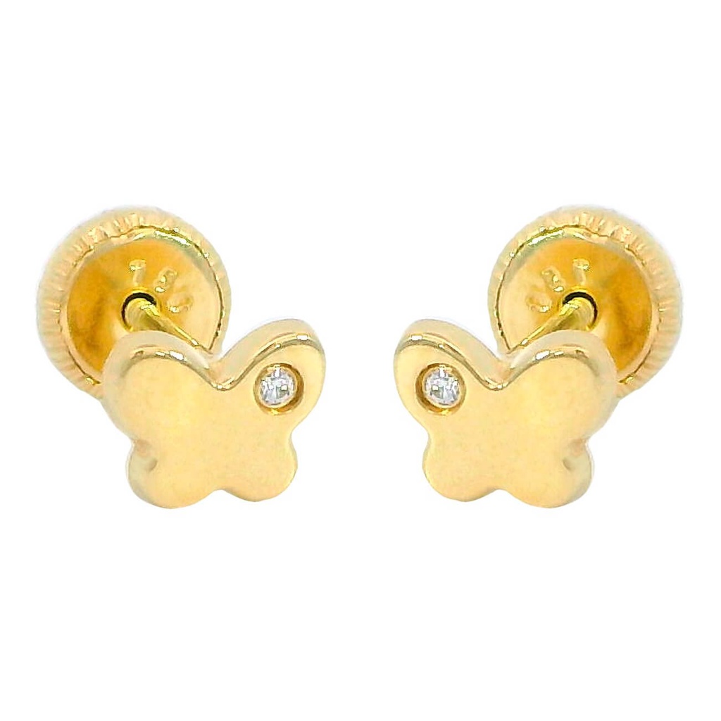 PENDIENTES MARIPOSA 6MM CON CIRCONITAS.