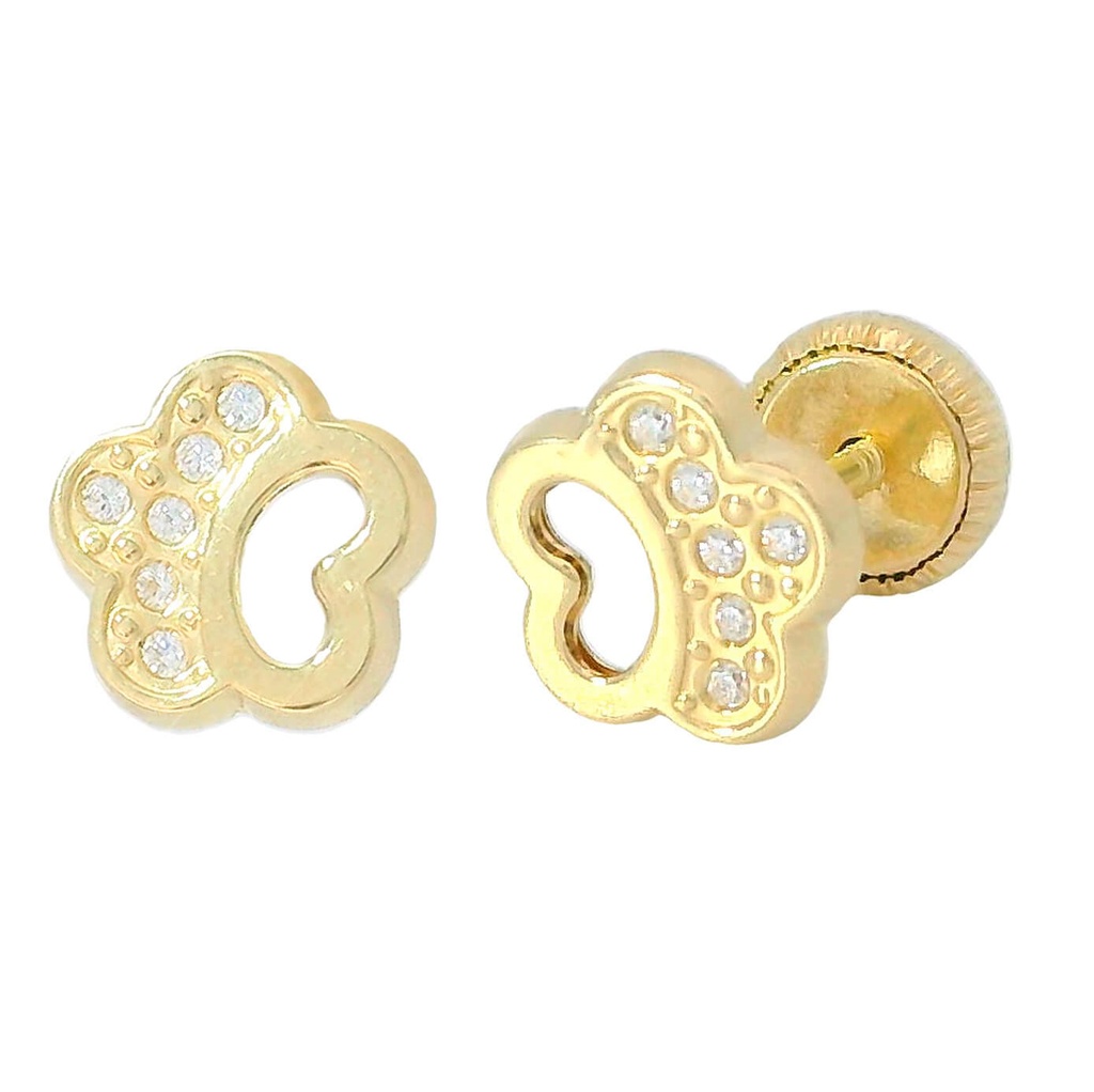 PENDIENTES MARGARITA CON CIRCONITAS.6MM.