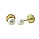 3/3'5MM ROUND PEARL EARRINGS.SCREW BACK.