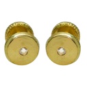5'5MM ROUND STUD EARRINGS WITH CZ.SCREW BACK.