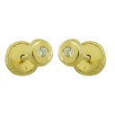 3MM ROUND SCREW BACK EARRINGS WITH CZ.