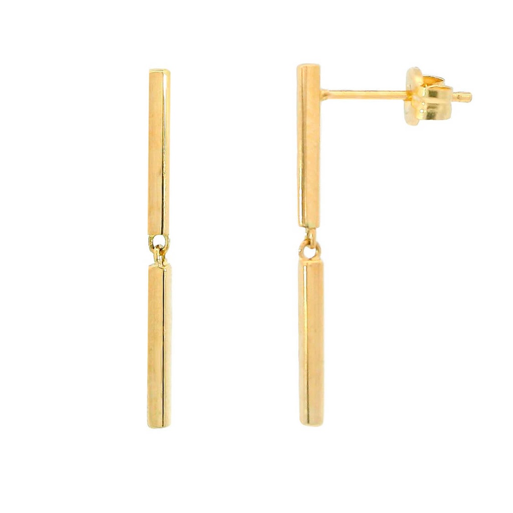 PENDIENTES TUBO CUADRADO 1.5MM 2 TRAMOS 2.2CM LARGO.