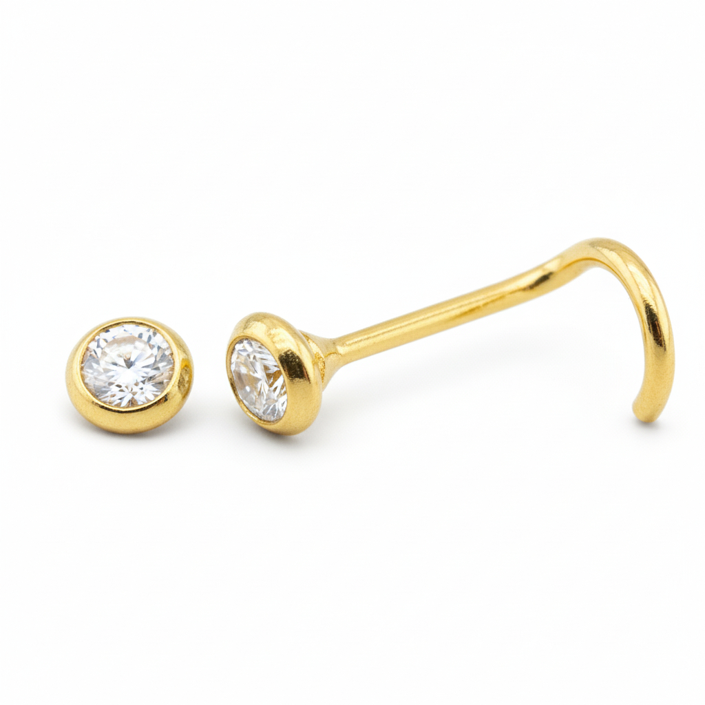 2MM CZ NOSE PIERCING.