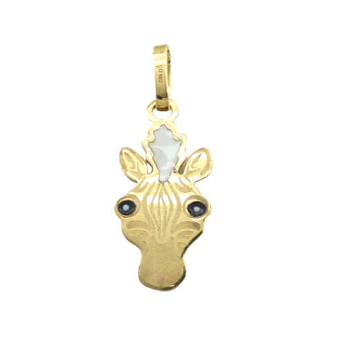 15MM ENAMEL ZEBRA PENDANT.