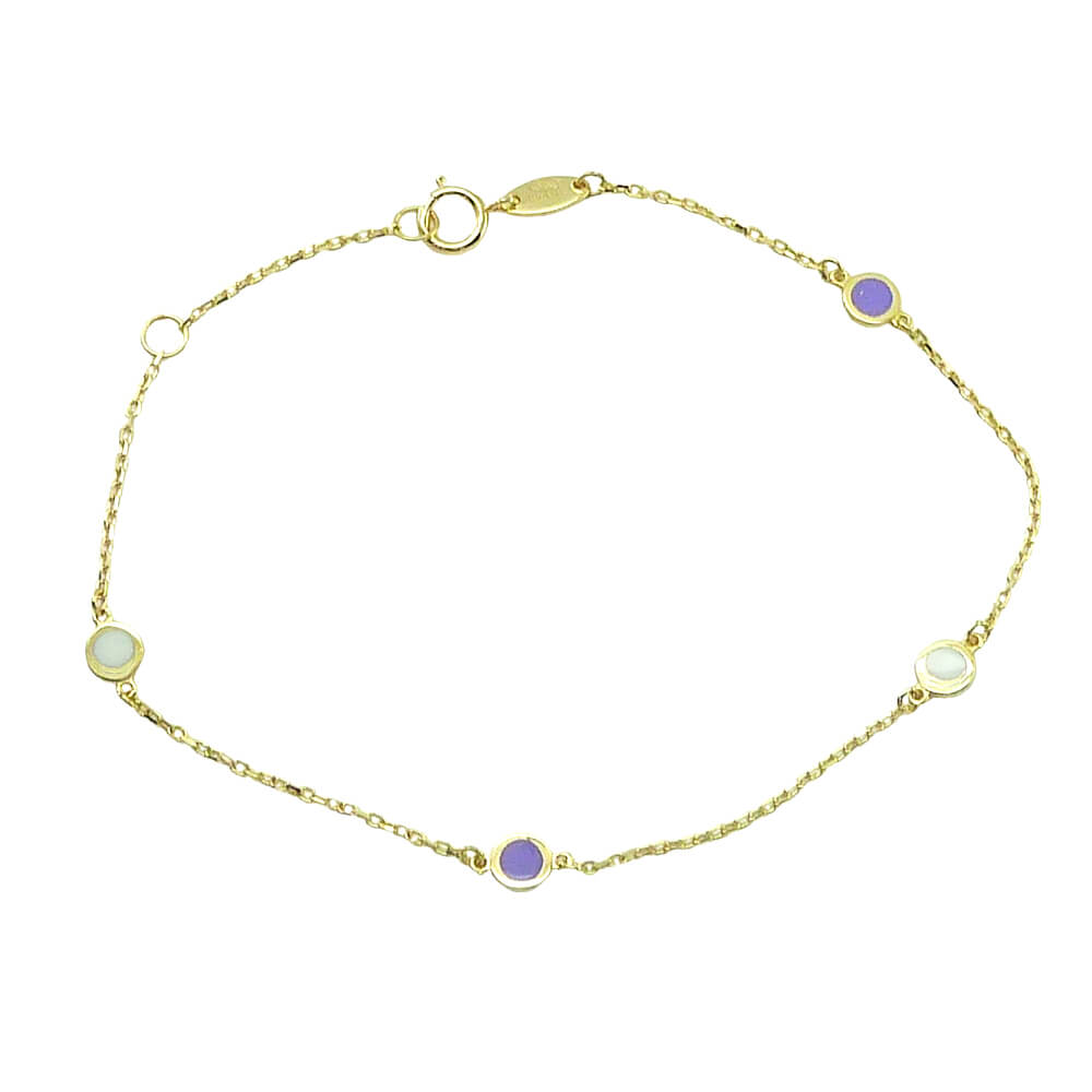 ENAMELED DISCS BRACELET.18CM.