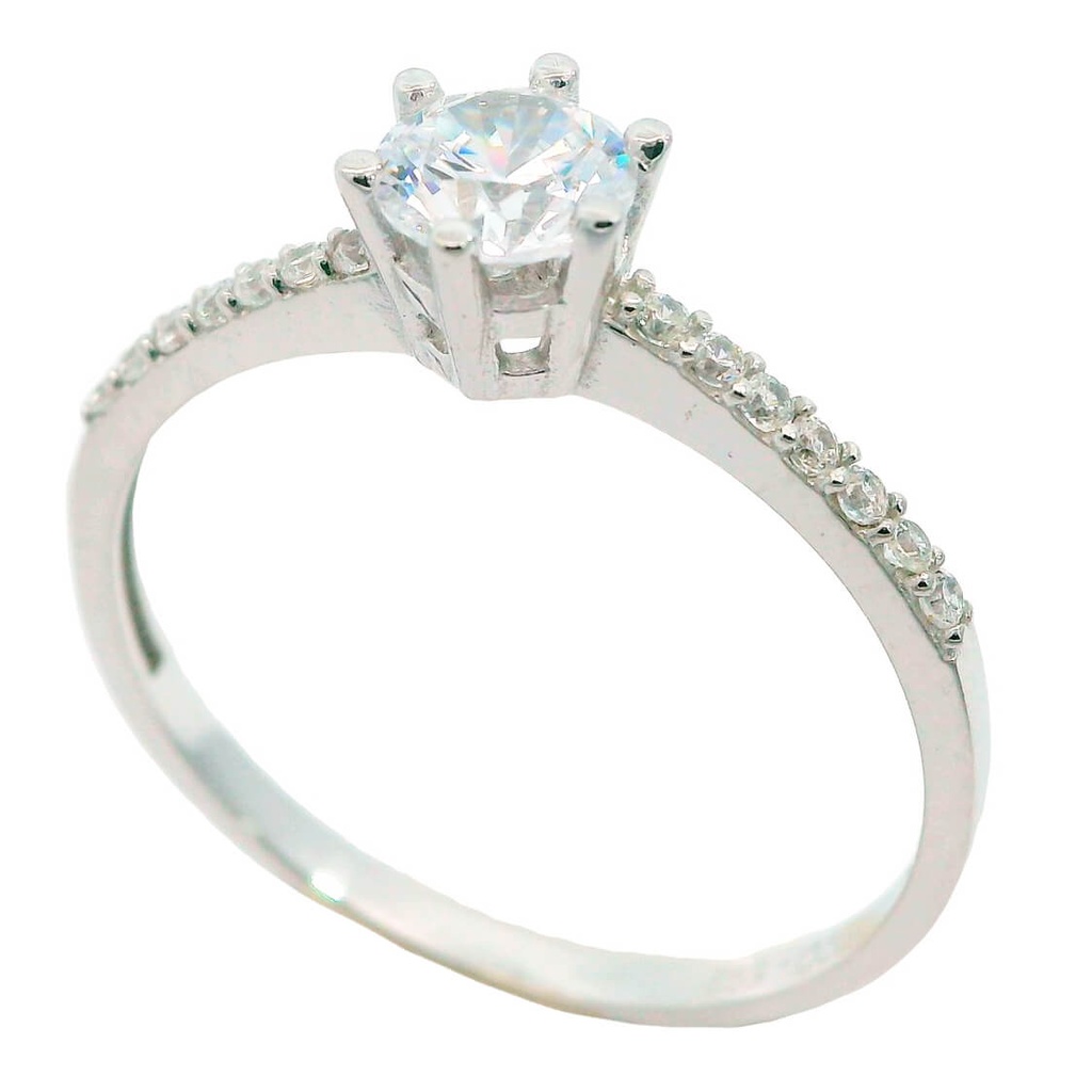 5MM CZ WHITE GOLD RING.