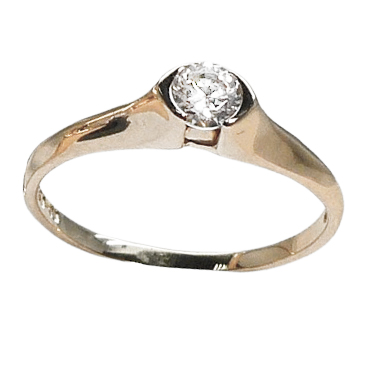 CZ WHITE GOLD SOLITAIRE RING.