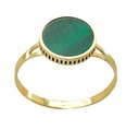 9MM ROUND MALACHITE RING.