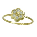 FIRST HOLY COMMUNION FLOWER RING WITH CZ.