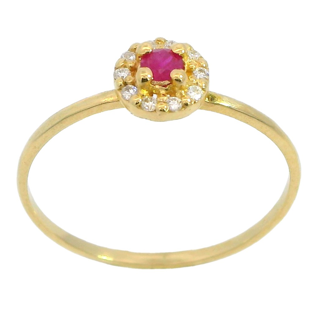 2.5MM RUBI AND 1MM DIAMONDS RING.H-SI 0.07 CT TW 