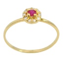 SORTIJA CUAJO RUBI 2.5MM 10 BRILLANTES 1MM H-SI 0.07 CT TW