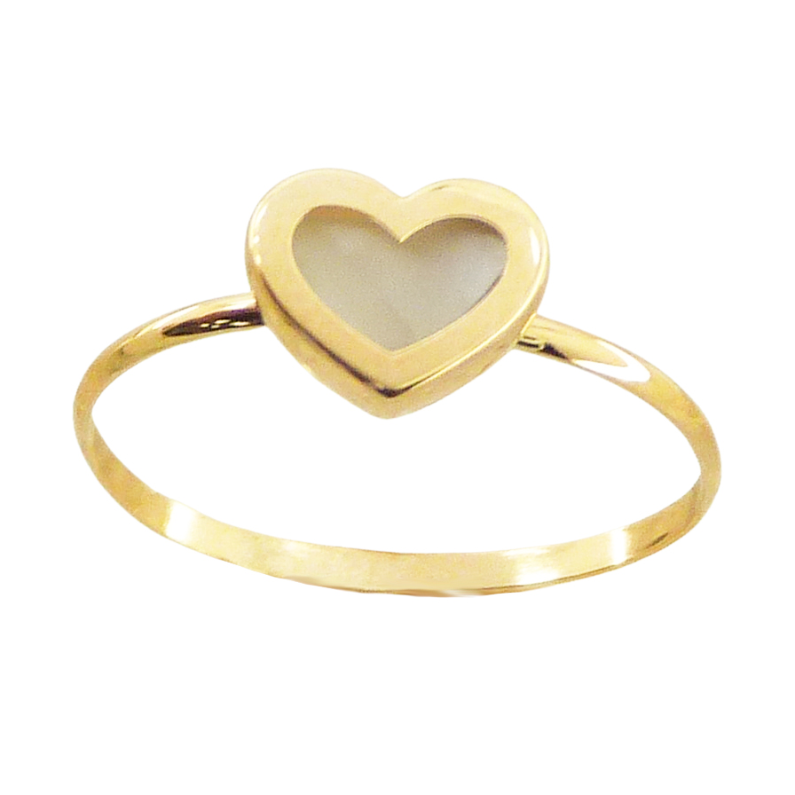 8MM MOTHER OF PEARL HEART RING.