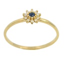 RING WITH 2MM SAPPHIRE AND 10 1MM DIAMONDS H-SI 0.006 CT TW