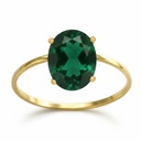 10x8 MM EMERALD COLOR QUARTZ RING.