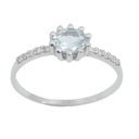 SORTIJA AGUAMARINA OVAL 5x4MM 10 BRILLANTES 1MM H-SI 0.07 CT TW