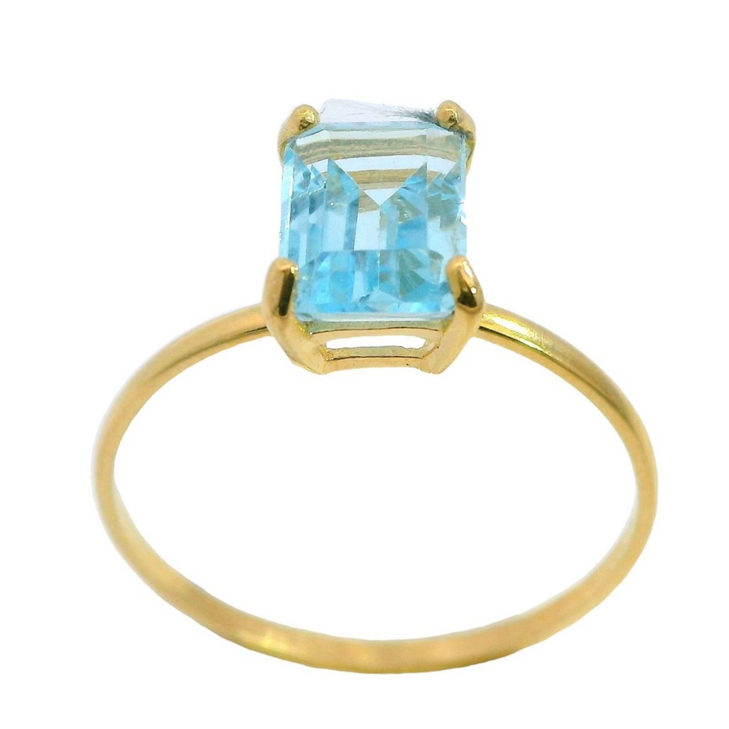 7x5MM SKYBLUE SOLITAIRE RING.