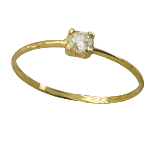 3MM CZ SOLITAIRE RING.