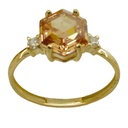 8x8MM HEXAGON CZ CHAMPAGNE COLOR RING.