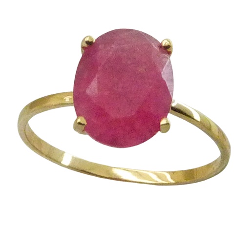 [5046/SR] SORTIJA PIEDRA OVAL DE 10x8MM COLOR RUBI.