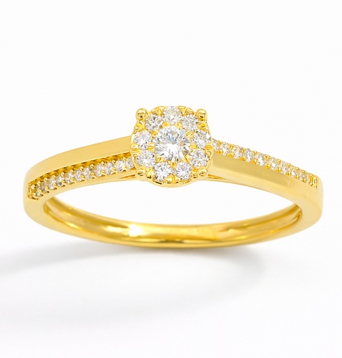 [B4097/0.15] SORTIJA PRINCESA BRILLANTES 1/0.045+9/0.054+22/0.051 H-SI