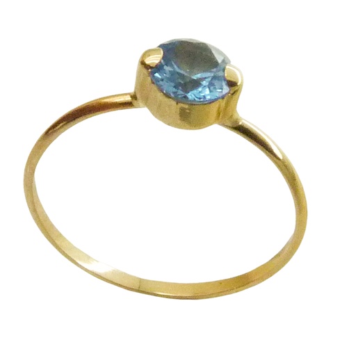 [5045/SA] 5MM AQUAMARINE COLOR ROUND CZ RING.