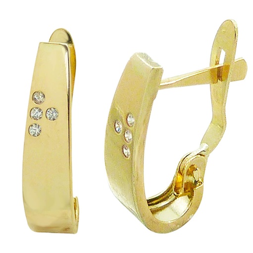 [5369] PENDIENTES MEDIO ARO CON CIRCONITAS.12x4MM.CATALAN.