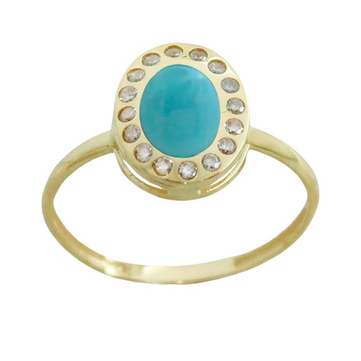 [5796/ST] 8x6MM TURQUOISE COLOR  CABOCHON RING.
