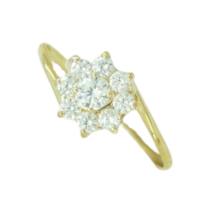 [7566/S] GOLD CZ RENNET RING.