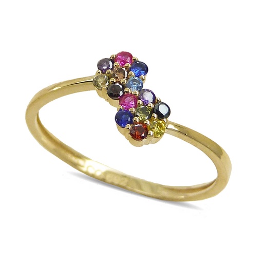 [4872] COLORED CZ RENNET RING.